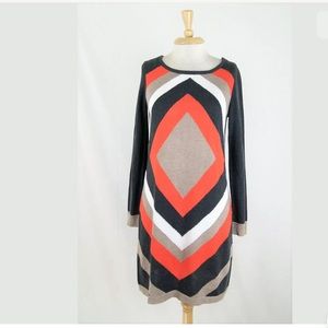 Eliza J Chevron Acrylic Sweater Dress size L